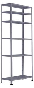 Policový regál 1760x750x300 mm, 6 políc, nosnosť police 75 kg, RAL 7031