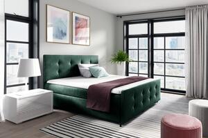 Čalúnená posteľ CELESTE - 120x200, zelená + topper ZDARMA