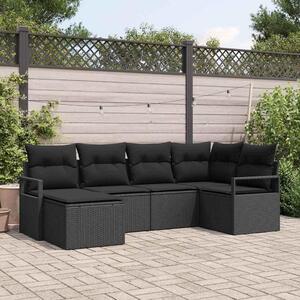 Maison Exclusive – Sedacia súprava, 6 kusov, čierna [syntetický materiál]: Polyratan