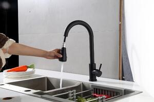 Kúpeľňová batéria - matná čierna farba - úsporná, robustná nerezová oceľ, predĺžená výsuvnosť