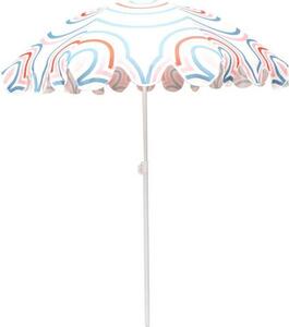 Plážový a záhradný slnečník 160 cm - Modro-pruhovaný - Kompaktný slnečník na záhradu a dovolenku