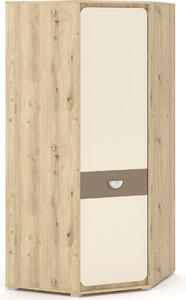 Nabbi Rohová šatníková skriňa Loros CW-1D - dub artisan / latte / champagne