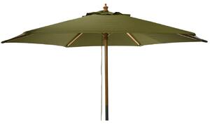 Drevený záhradný slnečník, Ø 250 cm, zelený