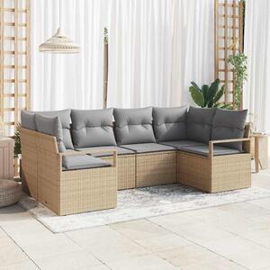 Maison Exclusive – Sedacia súprava, 6 kusov, béžová [syntetický materiál]: Polyratan