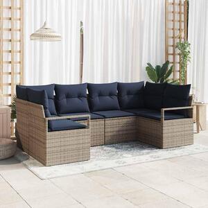 Maison Exclusive – Sedacia súprava, 6 kusov, sivá [syntetický materiál]: Polyratan