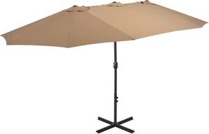 Maison Exclusive - Slnečník s hliníkovým stožiarom 460x270 cm Taupe