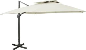 Maison Exclusive – závesný slnečník s dvojitou strechou 300 x 300 cm, piesková farba