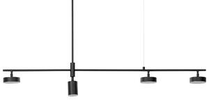 Závesná lampa čierna železo hliník akryl 4 LED svetlá maľovaný povrch na strop moderný industriálny štýl kuchyňa jedáleň