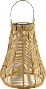 Solárna lucerna z polypropylénu Mondex Sokke Nature 13x27x33/45 cm, prírodná farba, 1 ks