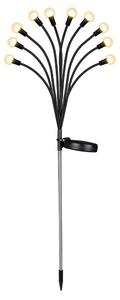 MasterLED Solárne záhradné svetlo 10 LED - 3000K teplá biela - 73 cm IP44 - súmrakový senzor - vonkajšie osvetlenie