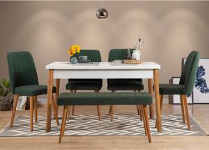 Jedálenský stôl (pre 4 osoby) Cooko (Borovica antlantic + Biela). Vlastná spoľahlivá doprava až k Vám domov. 1072738