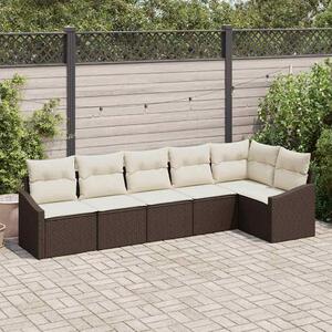 Maison Exclusive – Sedacia súprava, 6 kusov, hnedá [syntetický materiál]: polyratan