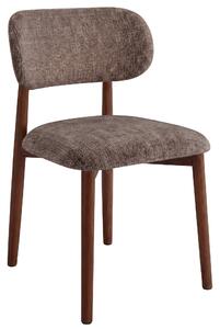 AVLO Tlmená Hnedá (látka Juto 24) / rám morený na orech – DREVENÁ STOLIČKA DO OBÝVAČKY, JEDÁLNE A KUCHYNE V RETRO ŠTÝLE