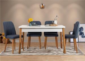 Jedálenský stôl (pre 4 osoby) Cooko (Borovica antlantic + Biela). Vlastná spoľahlivá doprava až k Vám domov. 1072738