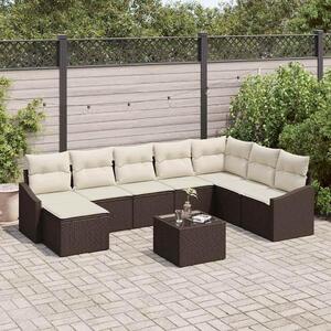 Maison Exclusive – Sedacia súprava, 9 kusov, hnedá [syntetický materiál]: polyratan