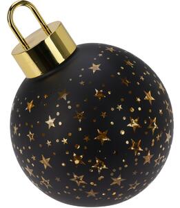 Vianočná LED ozdoba Xmas ball čierna, pr. 15 cm