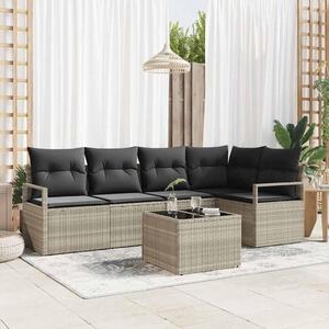Maison Exclusive – Sedacia súprava, 6 kusov, tmavosivá [syntetický materiál]: Polyratan