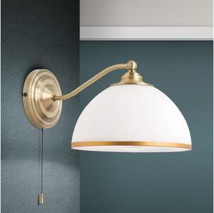 Orion WA 2-1371/1 - Nástenná lampa OLD LAMP 1xE27/40W/230V biela/mosadz