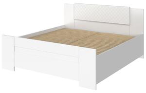 Manželská posteľ 160x200 CORTLAND 1 - zlatý dub / biela ekokoža