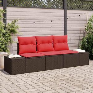 Maison Exclusive – Sedacia súprava, 3 kusy, hnedá [syntetický materiál]: polyratan