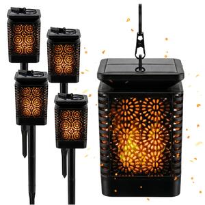 BLIXTAR 4x Solárna záhradná LED lampa 3v1, svietidlo, lampáš s efektom plameňa