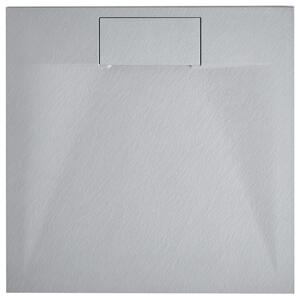 Sprchová vanička s odtokom sivá SMC 80 x 80 x 3 cm štvorcový tvar efekt prírodného kameňa minimalistický štýl kúpeľňa