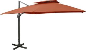 Maison Exclusive – závesný slnečník s ventiláciou 300 x 300 cm, terakota