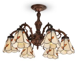 Brilagi - Tiffany vitrážový prisadený luster FOLIA 6xE27/60W/230V pr. 60 cm