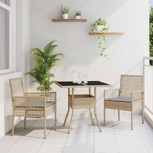 Maison Exclusive - Záhradný jedálenský set 3 pcs Béžová polyratan