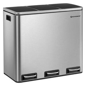SongmicsHome Kôš na separovanie odpadu SORT 54l (3x18 l), nerezová