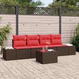 Maison Exclusive – Sedacia súprava, 5 kusov, hnedá [syntetický materiál]: polyratan