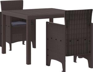 Maison Exclusive – Záhradná jedálenská súprava, 3 kusy, hnedá, polypropylén