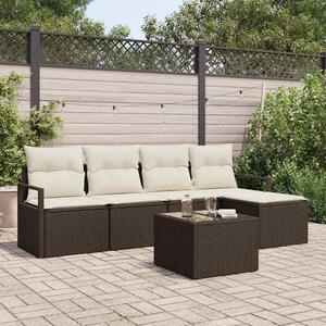 Maison Exclusive – Sedacia súprava, 6 kusov, hnedá [syntetický materiál]: polyratan