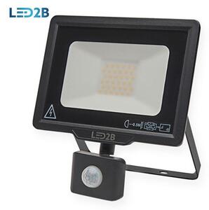 LED reflektor 30W s detektorom pohybu 6000K čierny