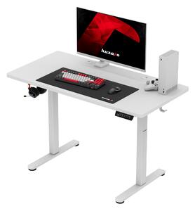 Huzaro Hero 8.1 White Elektrický herný stôl - výškovo nastaviteľný 72-118 cm, LED panel s pamäťou, poťah z uhlíkových vlákien, 120 × 60 cm