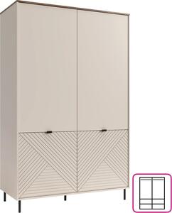 Kondela Štvordverová šatníková skriňa Eyco 4D - kašmír / dub castello