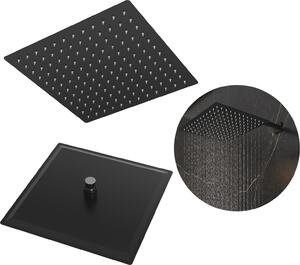 Granitan | SLIM dažďová sprcha - 30x30 cm - Čierna - Elegantný dizajn - Systém proti vodnému kameňu