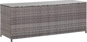 VidaXL Záhradný úložný box Box na vankúše Záhradný úložný box Záhradný úložný box sivý 120 x 50 x 60 cm Poly ratan