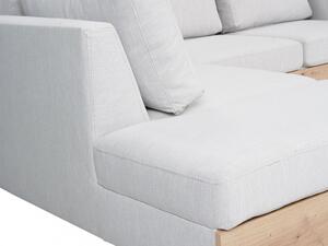 Rohová sedacia súprava CHOWAN 3 - biela ekokoža / dub artisan, pravý roh