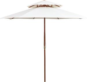 Maison Exclusive - Dvojitý slnečník 270×270 cm Drevená tyč Krémovo biela