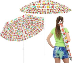 Plážový a balkónový slnečník 180 cm - dizajn "Mix Fruit" - Farebná ochrana pred slnkom na pláž a záhradu