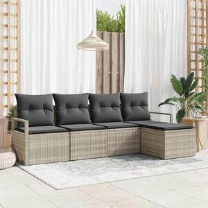 Maison Exclusive – Sedacia súprava, 5 kusov, tmavosivá [syntetický materiál]: Polyratan
