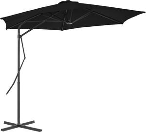 Maison Exclusive – slnečník s oceľovou tyčou 300 x 230 cm, čierny