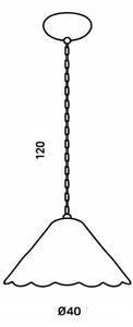 Brilagi - Tiffany vitrážový luster na reťazi FOLIA 1xE27/60W/230V pr. 40 cm