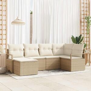 Maison Exclusive – Sedacia súprava, 6 kusov, béžová [syntetický materiál]: Polyratan