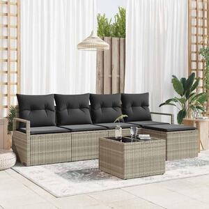 Maison Exclusive – Sedacia súprava, 6 kusov, tmavosivá [syntetický materiál]: Polyratan