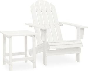 Maison Exclusive – Záhradná stolička Adirondack so stolíkom z masívneho smrekového dreva, biela