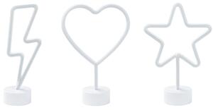 Súprava 3 neónových LED dekorácií viacfarebná PVC materiál dekoratívne svietidlo na batérie