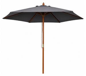 Linder Exclusiv Záhradný slnečník s drevenou konštrukciou 250 cm Tmavo sivý