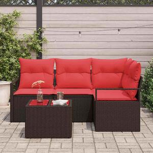 Maison Exclusive – Sedacia súprava, 5 kusov, hnedá [syntetický materiál]: polyratan